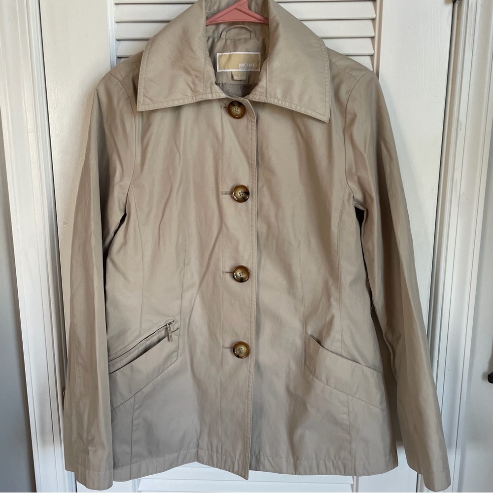 Michael Kors Light Tan Button-Up Jacket